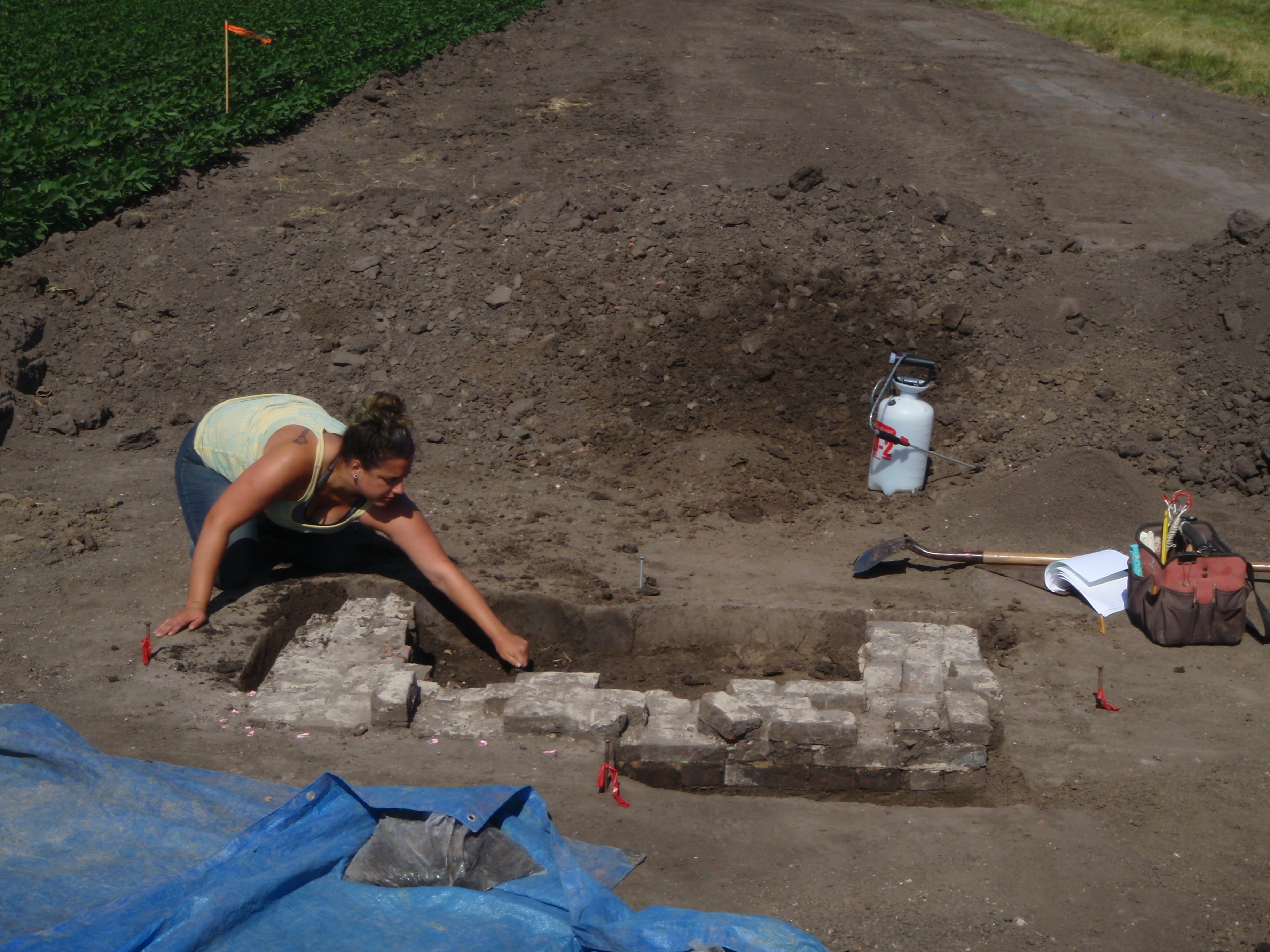 Excavation of Brick Fireplace Foundation