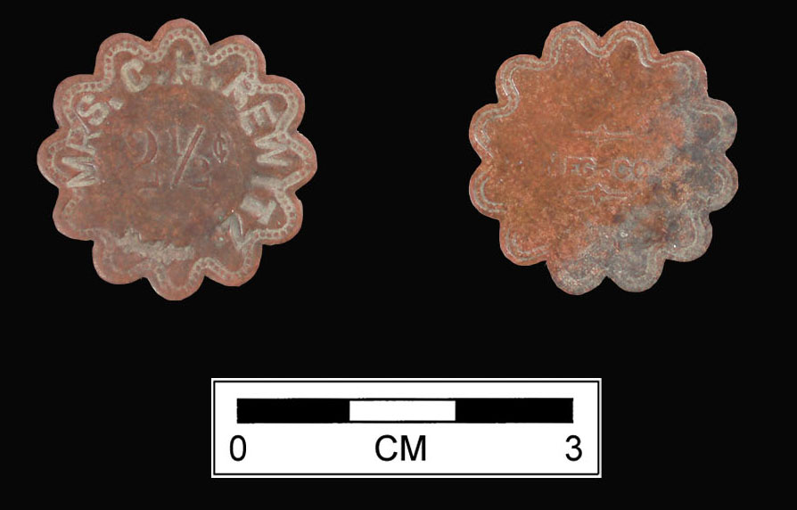 Early 20th century merchant trade tokens from Burning Sands